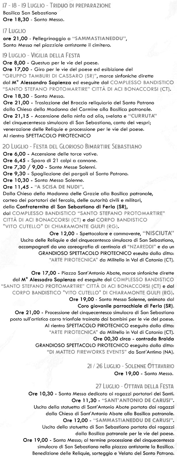 Programma San Sebastiano Ferla