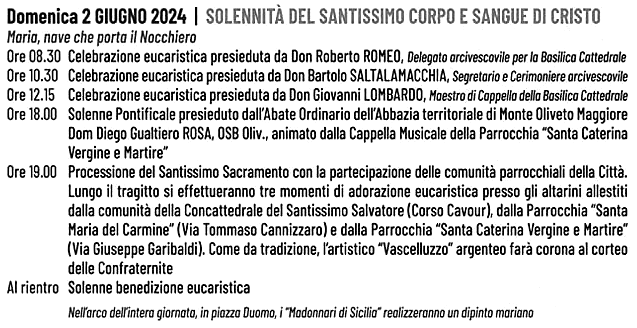Programma Santa Maria della Lettera Messina 2-giugno-2024