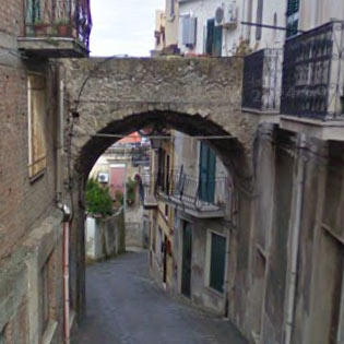 Leads downstairs to the prisons in Monforte San Giorgio
